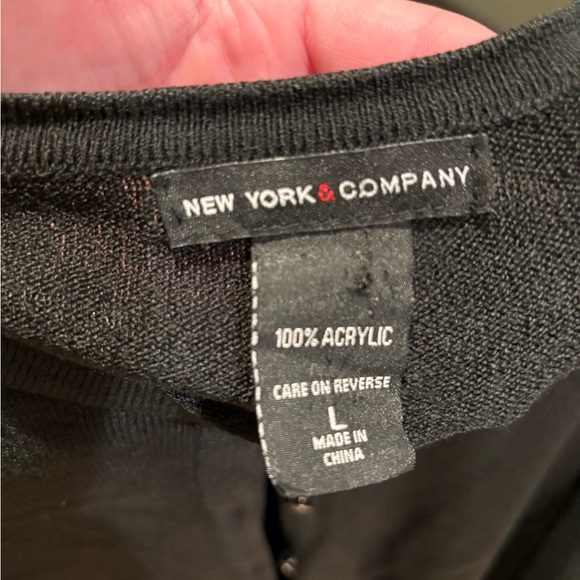 New York & Company Ladies Black Cardigan.  Size Large - Picture 2 of 4